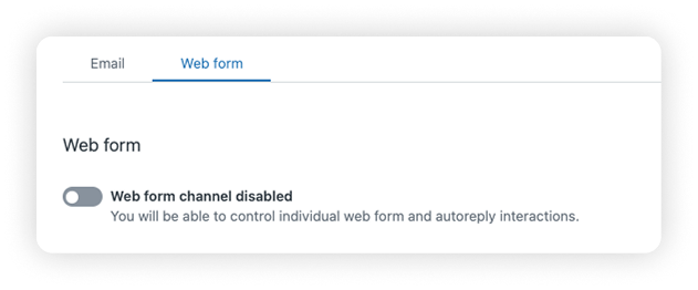 Disattiva canale modulo web abilitato