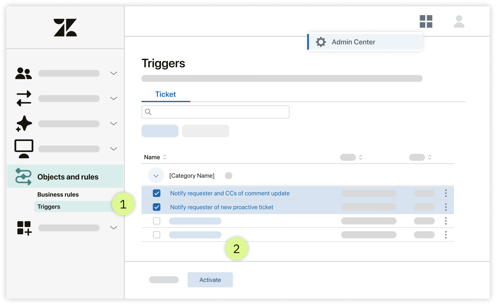 Activer les déclencheurs inactifs