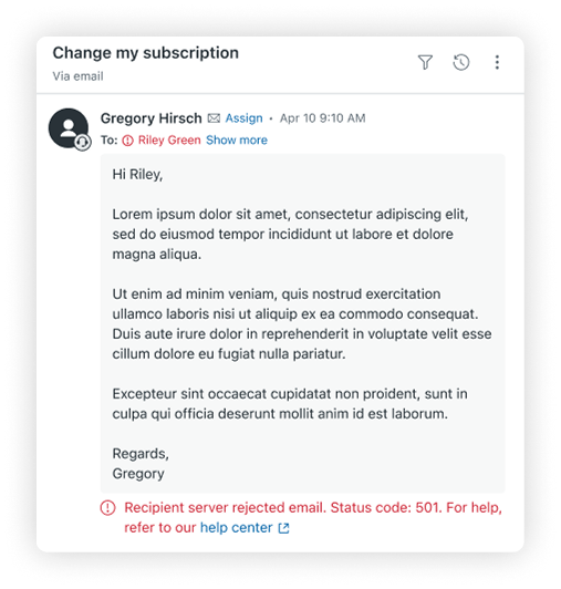 Aviso de falla de entrega