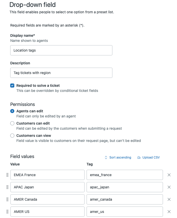 custom location ticket field
