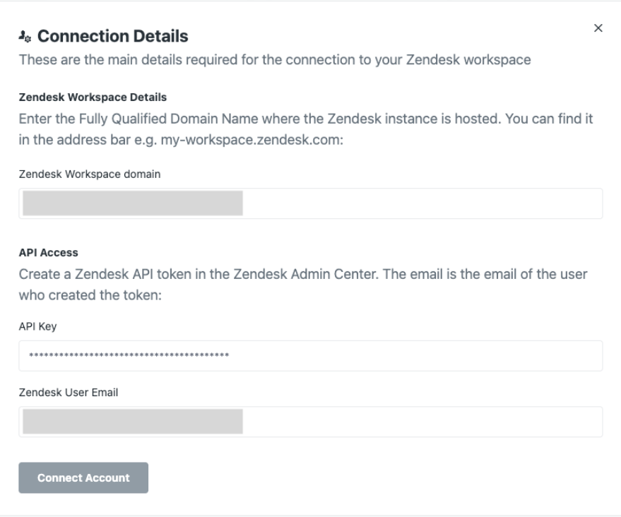 Pagina dei dettagli di connessione