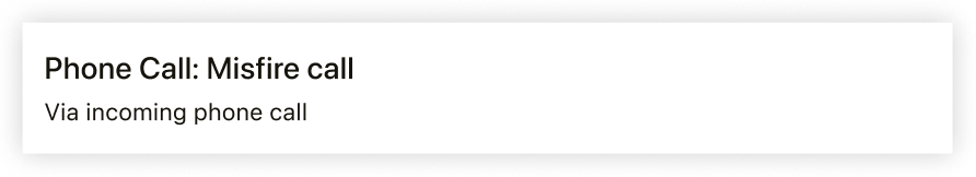 Ticket created via incoming phone call