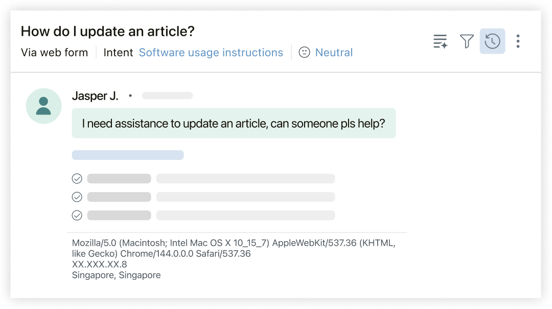 Webフォーム経由で作成されたチケット