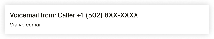 Über Voicemail erstelltes Ticket