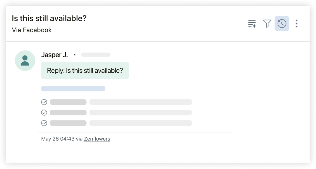 Ticket creato tramite la pagina Facebook