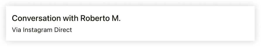 Ticket creato tramite messaggio diretto su Instagram