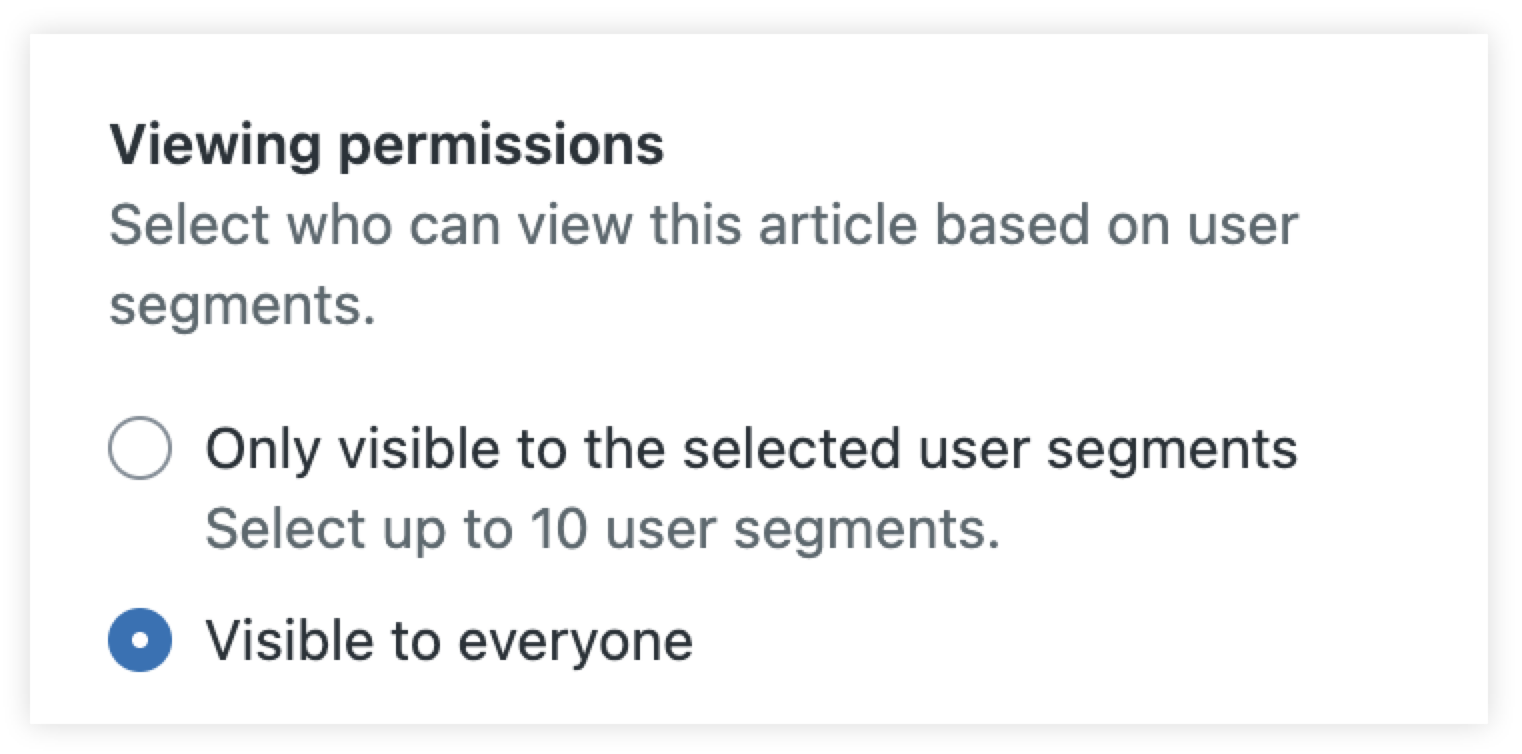 Viewing permissions with the Visible to everyone option turned on
