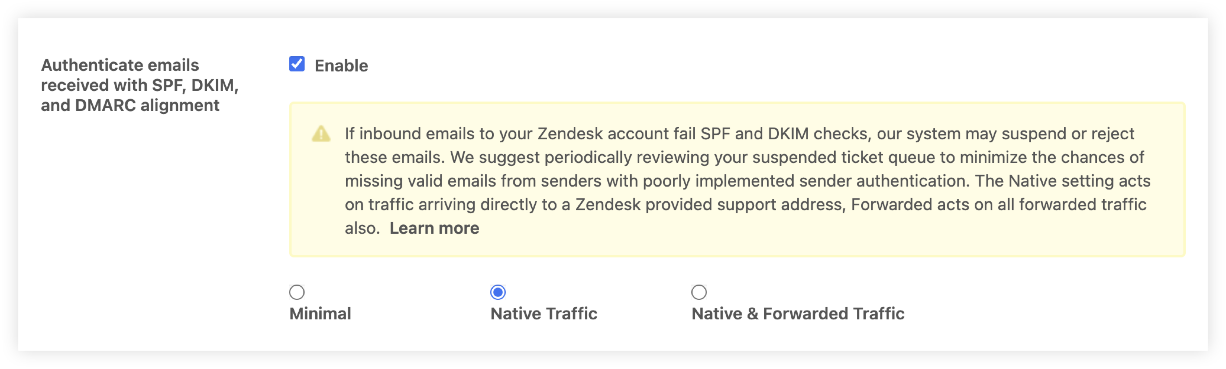 Einschalten der Absenderauthentifizierung im Admin Center