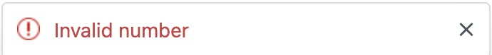 Invalid number