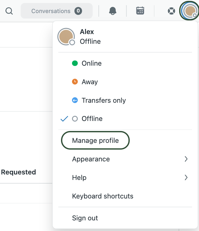 Manage your profile on Zendesk