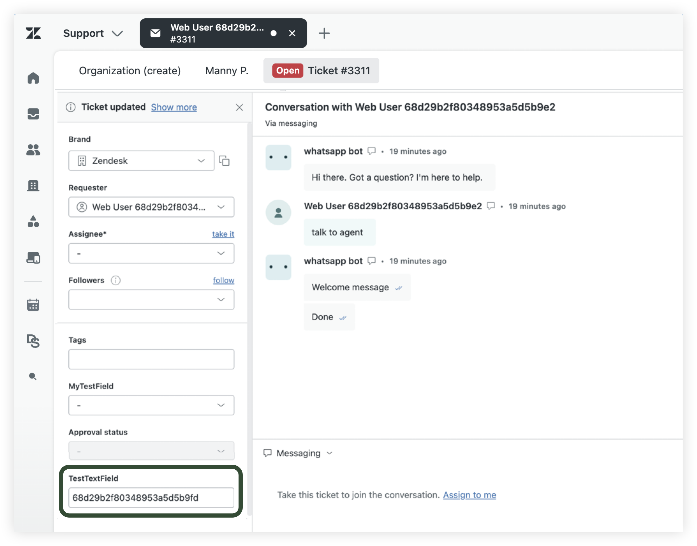 Custom field populated through API call