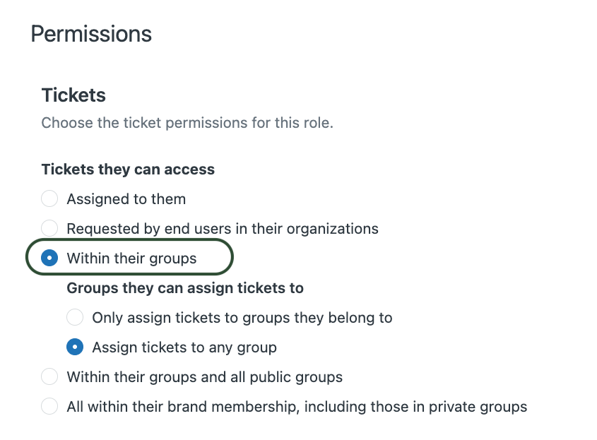 Cambio de permisos en Zendesk