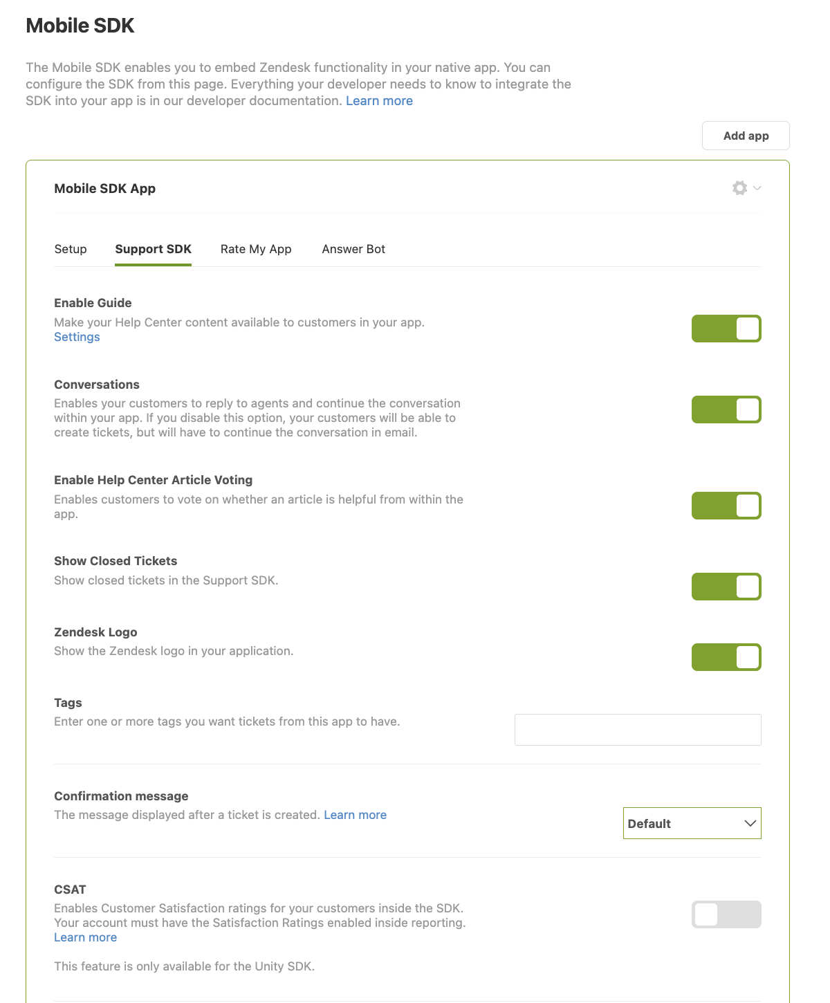 Zendesk Support SDKで作成したアプリで確認通知をカスタマイズでき