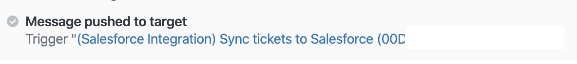 Ticketereignisse mit Salesforce Integrationsereignis