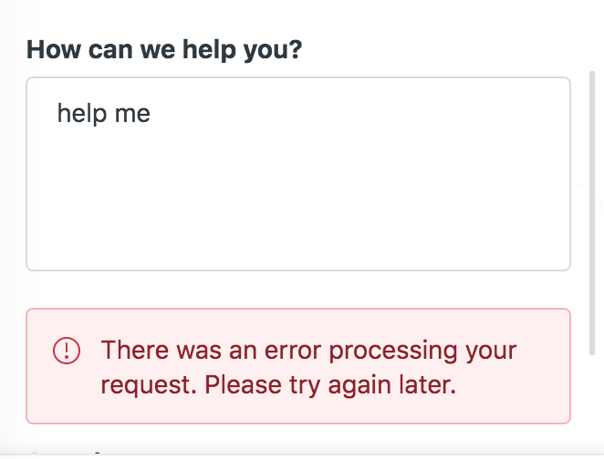 There has been an error processing your request