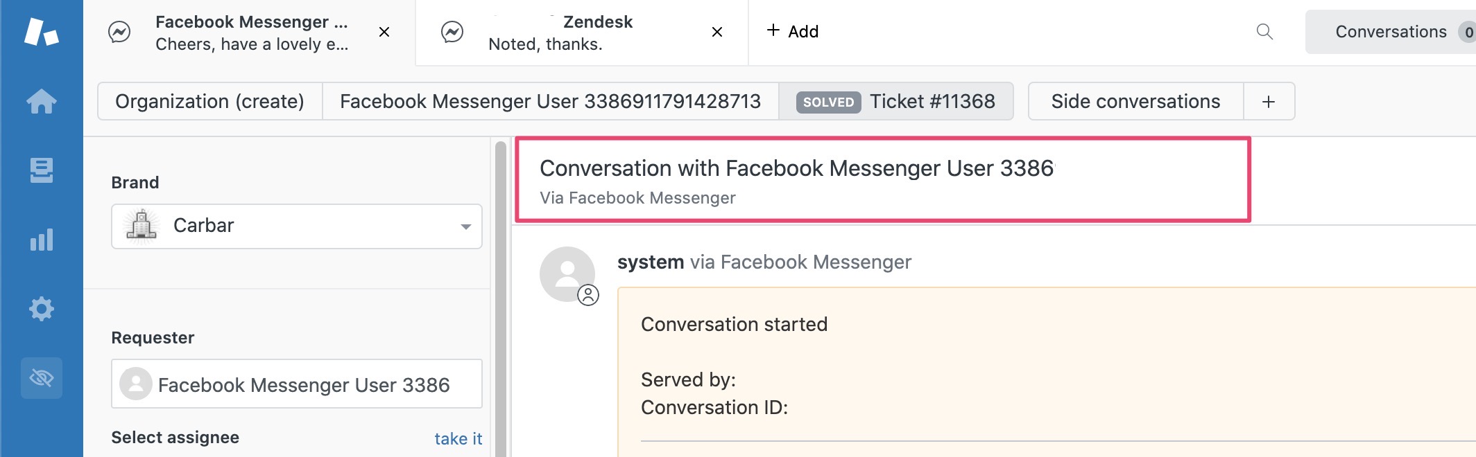 Benutzer namens Facebook Messenger User