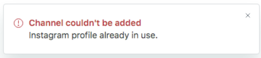 Instagram page already in use