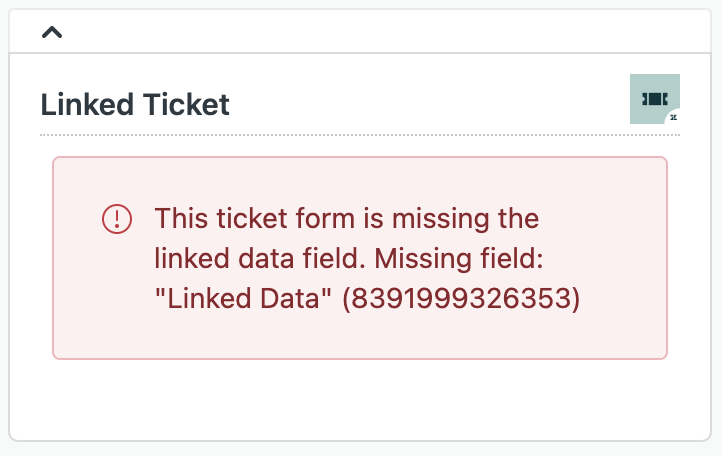 This ticket form is missing the linked data field