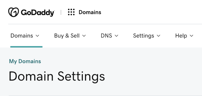 domain settings in GoDaddy
