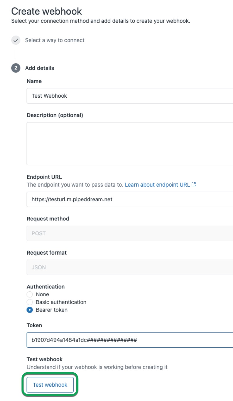 Bearer Token not included in header for test API connection