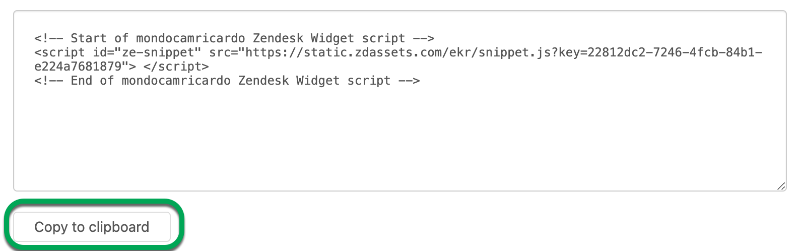 Script del Web Widget