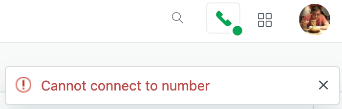 Cannot connect to number
