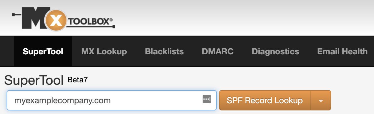 SPF record lookup field in MXtoolbox