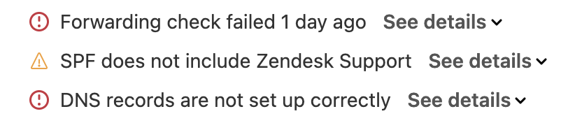 email error messages on forwarding spf and dns