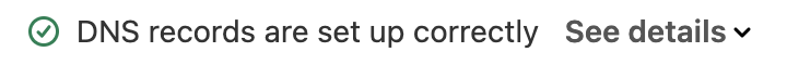 DNS records are set up correctly