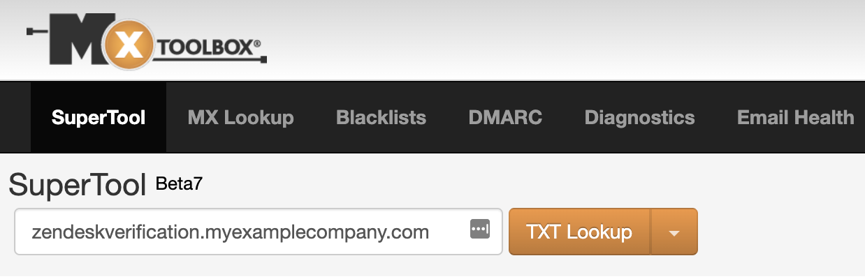TXT record lookup field in MXtoolbox