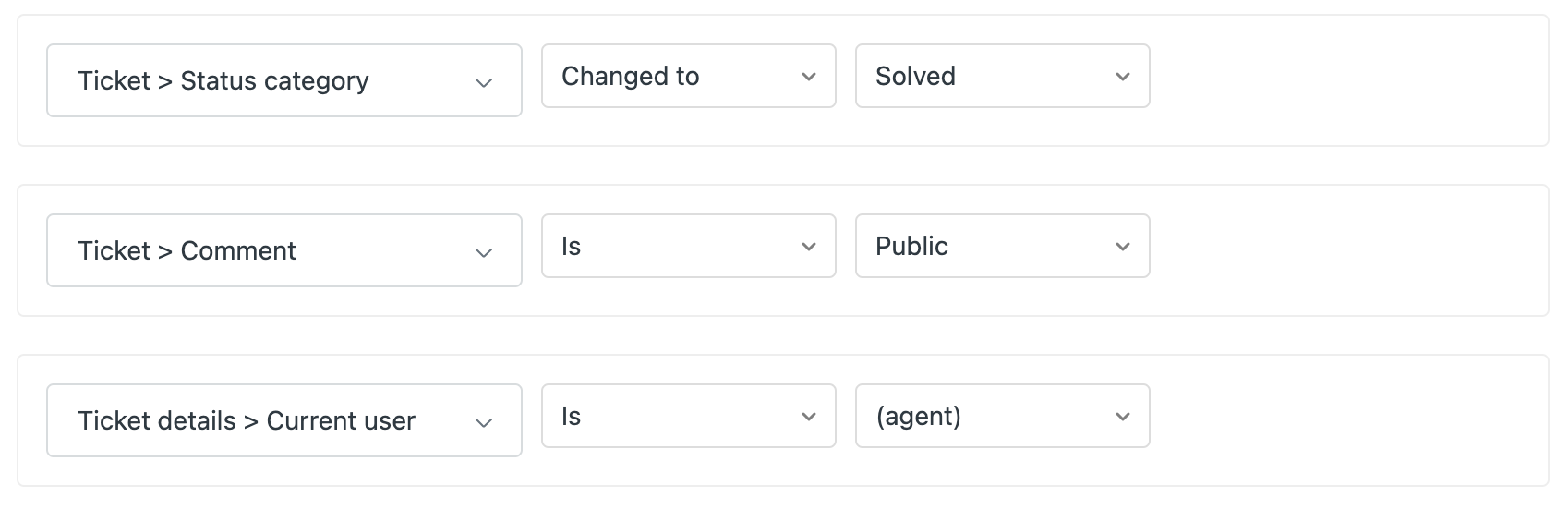 ticket status category changed to solved and ticket comment is public