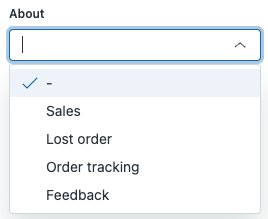 example of a custom about field on a ticket form