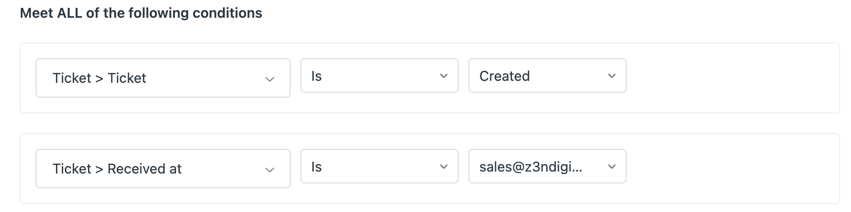 Trigger editor adding conditions for the trigger to follow