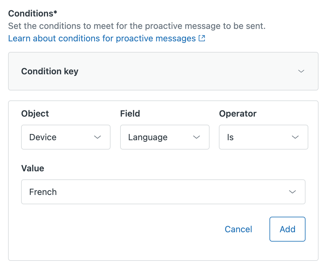 Conditions for proactive French trigger