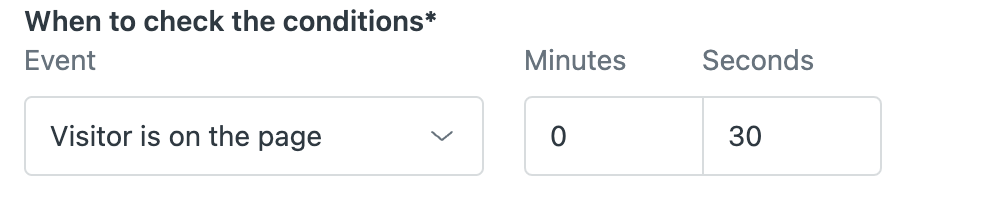 Visitor is on the page for 30 seconds