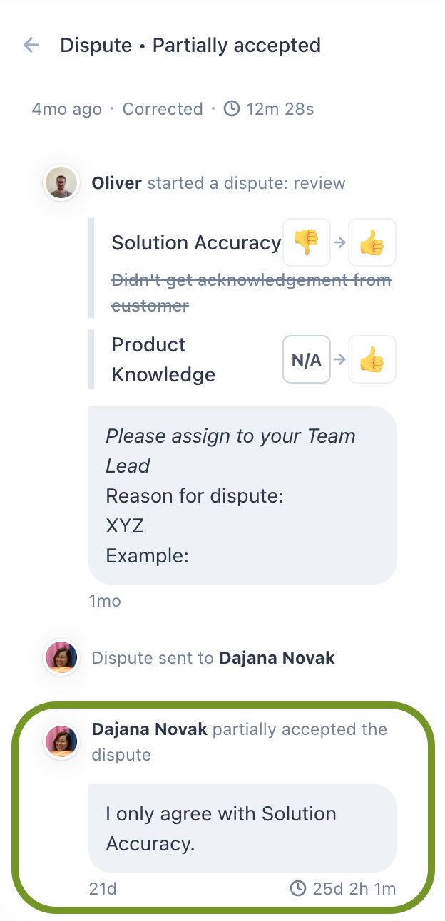 partially accepted dispute