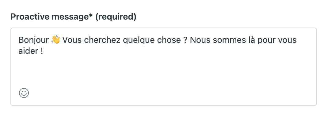 mensaje proactivo en francés