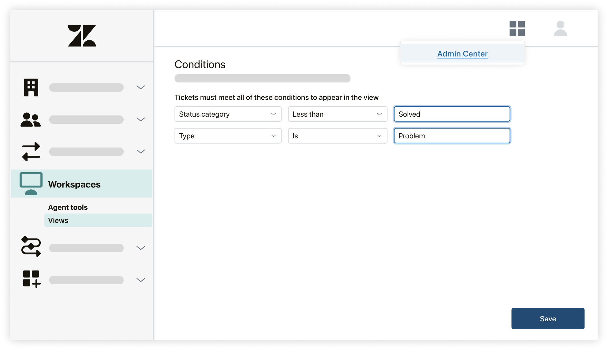 Crear una vista para tickets de problemas