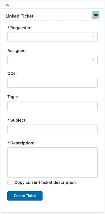 Copiar descrição atual do ticket no aplicativo Ticket vinculado