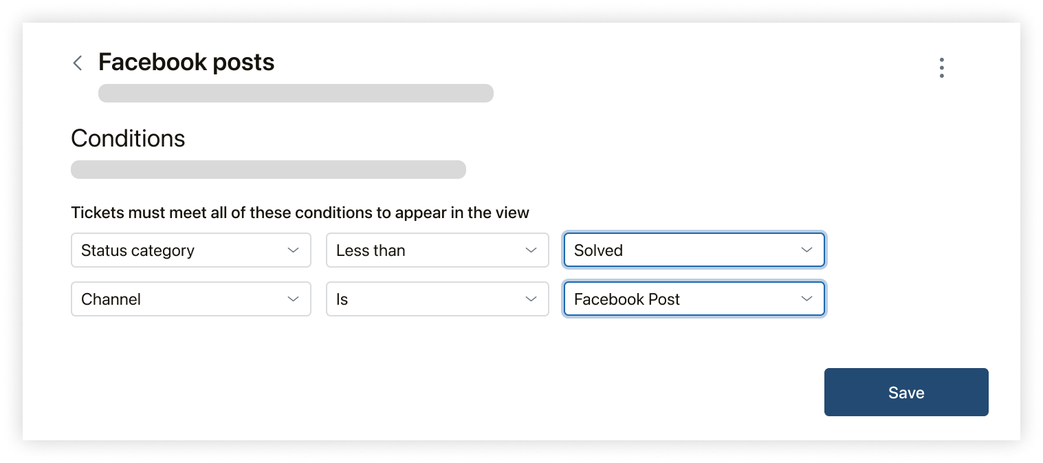 Visualizza la configurazione per mostrare i ticket creati da un post.png di Facebook