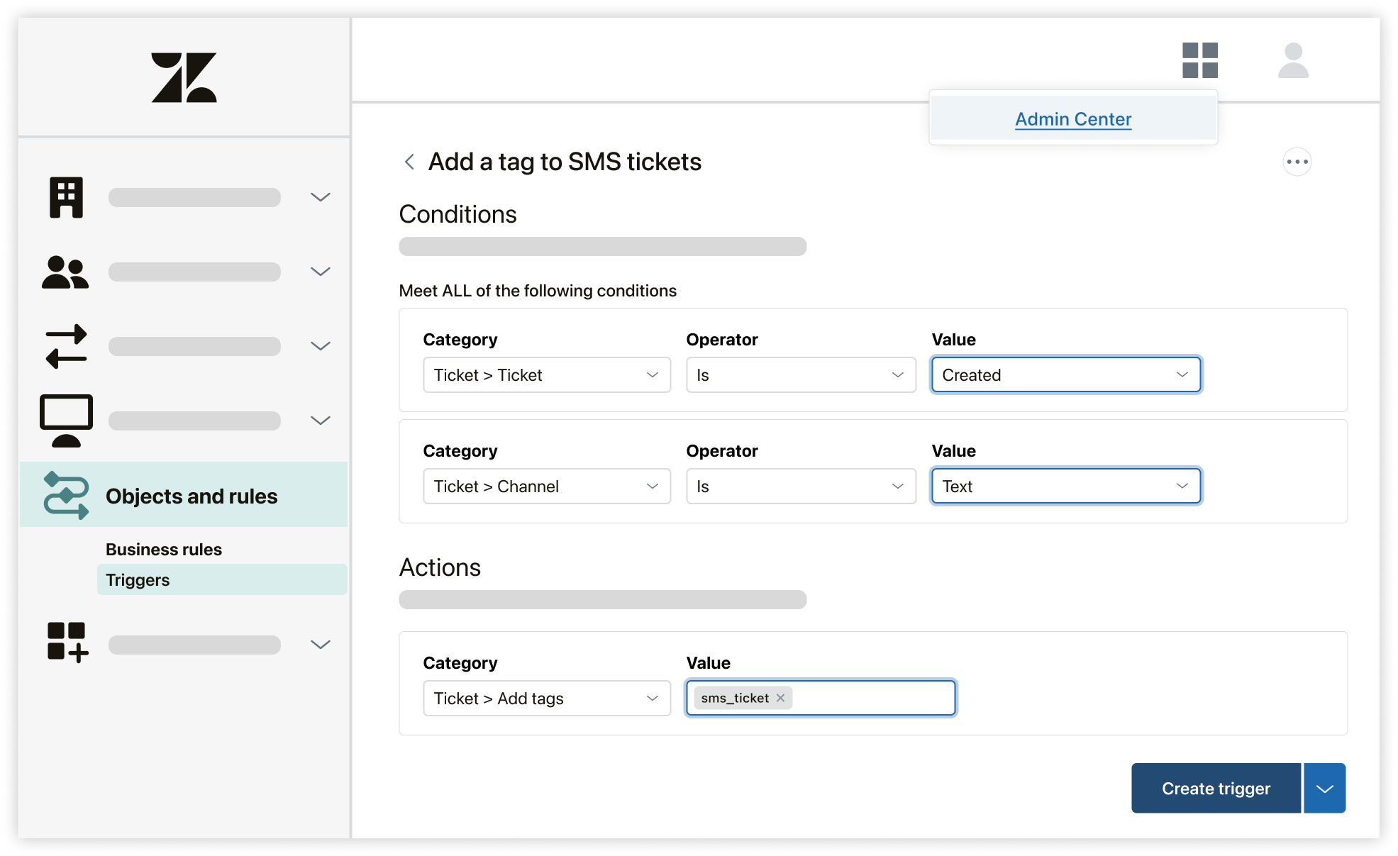 Add the sms_ticket tag using a triggers.png