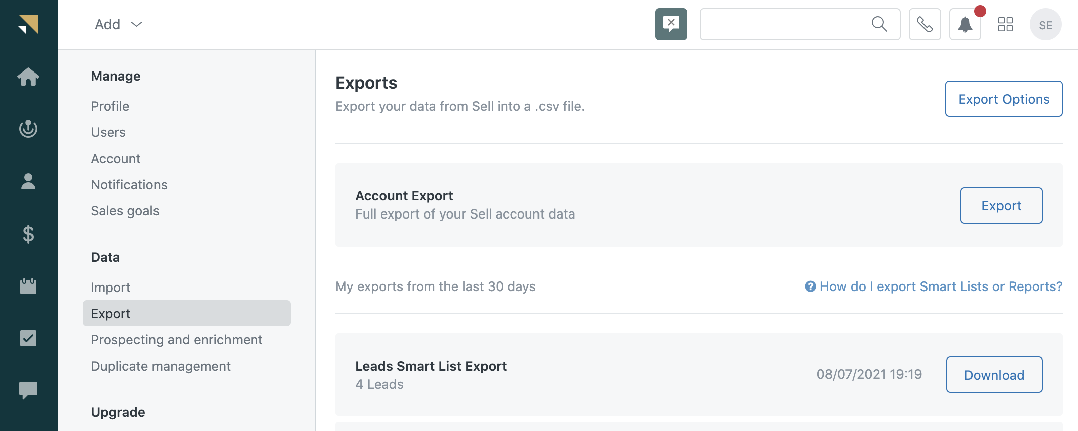 Export data from Sales.png