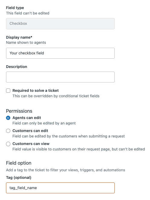 Edit your ticket field