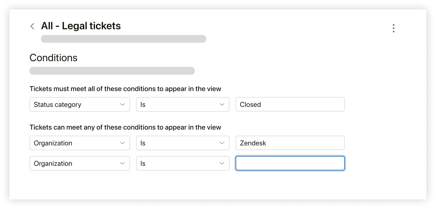 Broken conditions in view settings