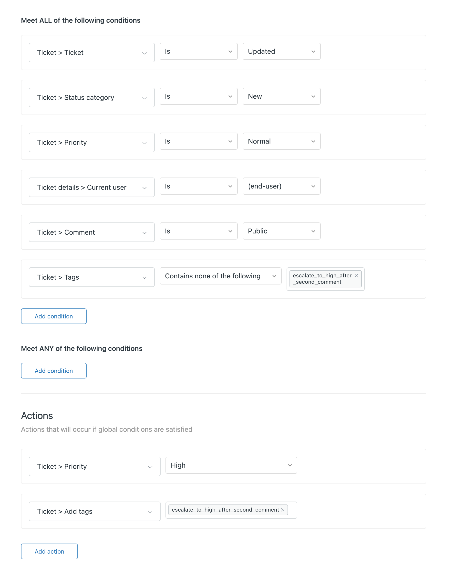 Trigger Zendesk help