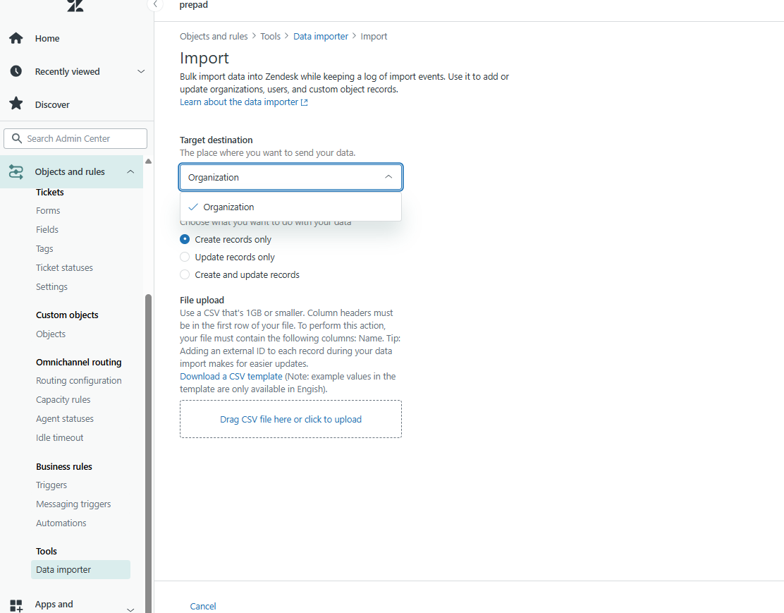 ユーザーの一括インポート – Zendeskヘルプ