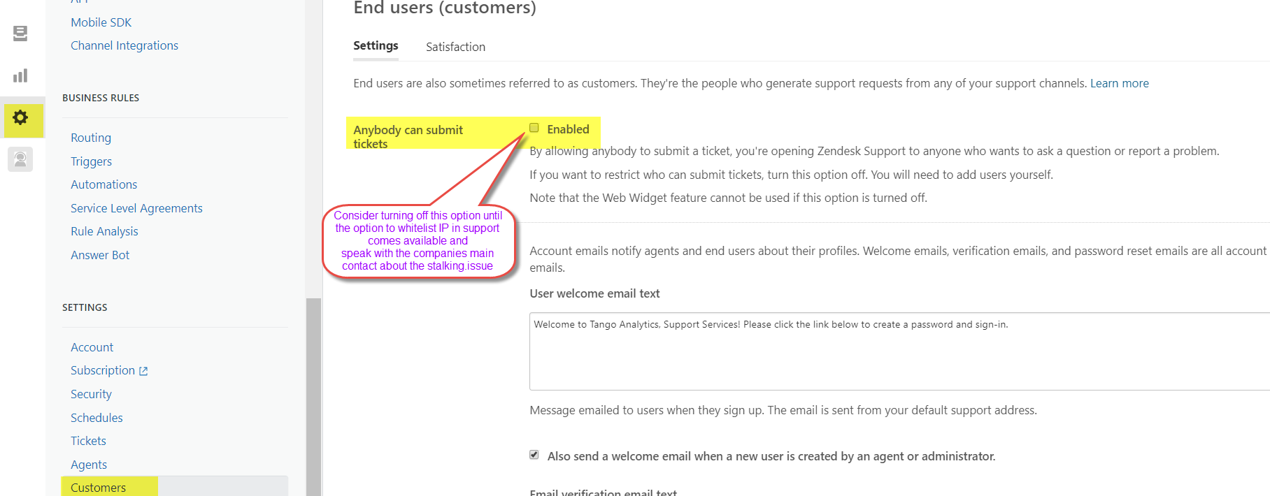 The option to ban IP addresses in ZenDesk Support (not Chat) – Zendesk help