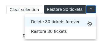 Deleting tickets – Zendesk help