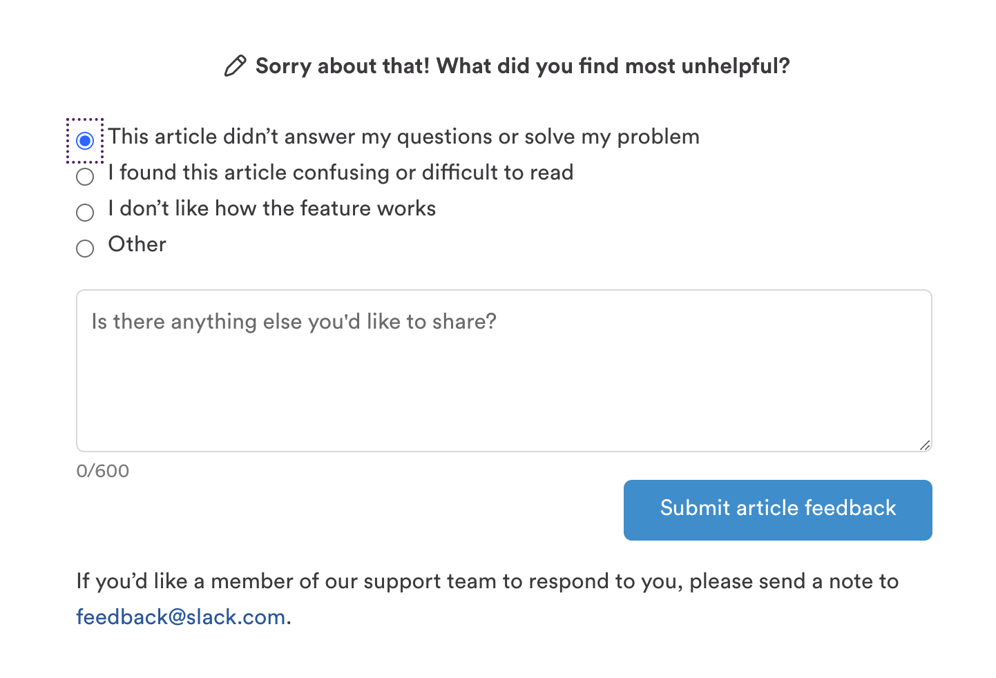 Guide recipe: Requesting feedback for article downvotes – Zendesk help