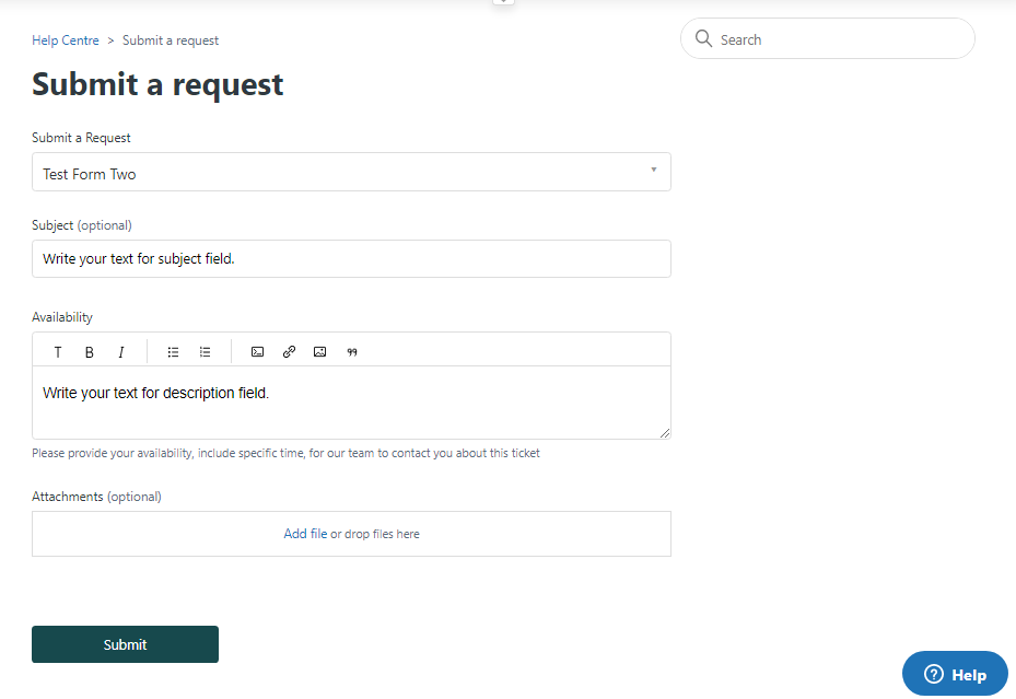 Prefill And Hide Subject & Description Fields Of Specific Form On New 